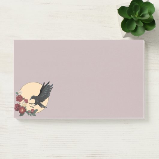 Rode rozen en Raven Post-it Notes (Kantoor)