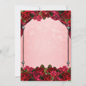 Rode rozen en roze gadolie kaart (Achterkant)