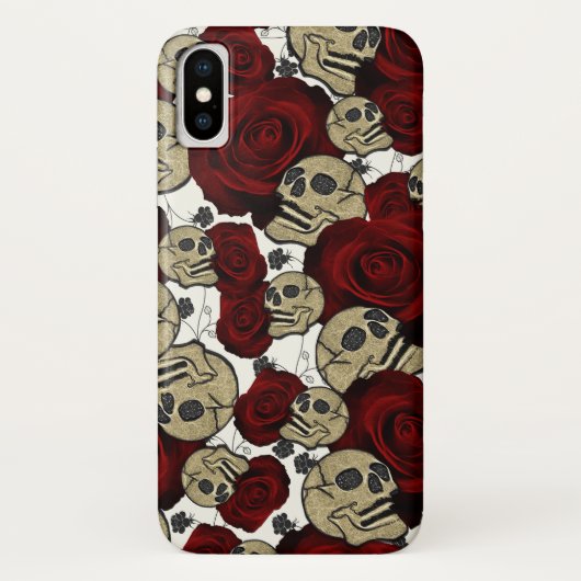 Rode rozen en zwarte rozen Case-Mate iPhone case (Achterkant)