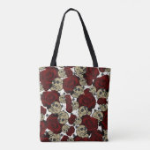 Rode rozen en zwarte rozen draagtas (Achterkant)