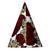 Rode rozen en zwarte rozen feesthoedjes (Achterkant)