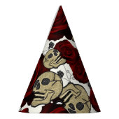 Rode rozen en zwarte rozen feesthoedjes (Links)