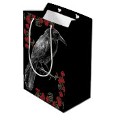 Rode rozen en zwarte vogels The Raven Medium Cadeauzakje (Achterkant Gekanteld)