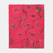 Rode rozen fleece deken (Voorkant)