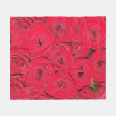 Rode rozen fleece deken (Voorkant (Horizontaal))