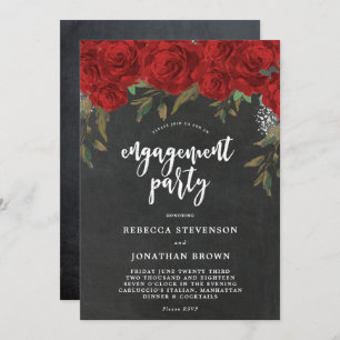 rode rozen floral chalk verloving uitnodiging