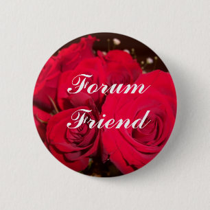 Rode rozen, Forumvriend Ronde Button 5,7 Cm