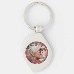 Rode Rozen FOTO Memorial Keepsake Sentimenteel Sleutelhanger