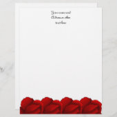 rode rozen gepersonaliseerd gepersonaliseerd briefhoofd (Voorkant / Achterkant)