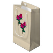 Rode Rozen Gift Bag Klein Cadeauzakje (Voorkant Gekanteld)