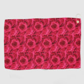 Rode rozen golfhanddoek (Horizontaal)