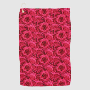 Rode rozen golfhanddoek