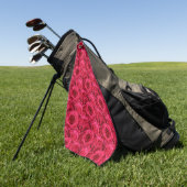 Rode rozen golfhanddoek (Groen)