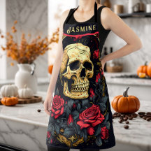 Rode rozen Gotische schedel Halloween