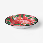 Rode Rozen Groene Bloem Papier Kommen (Gebogen)