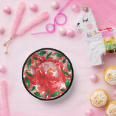 Rode Rozen Groene Bloemstuk Papieren Kommen (Feest)