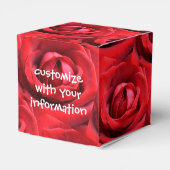 Rode rozen hart gunst doos bedankdoosjes (Achterkant)