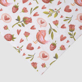 Rode Rozen Hart Patroon Zoete Valentijnsdag Tissuepapier (Detail)