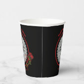 Rode Rozen Hart Zwart Gepersonaliseerde Trouwfoto Papieren Bekers (Rechts)