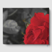 rode rozen in het zwarte Weddenschap, feestelijk Gastenboek (Achterkant)