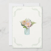 Rode Rozen in Mason Pot Rustieke Bloemen Script Ty Kaart (Achterkant)