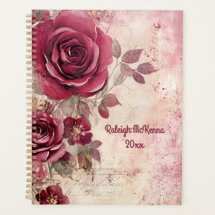 Rode Rozen Junk Journal Style Illustratie Classic Planner