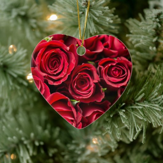 Rode rozen keramisch ornament (Boom)