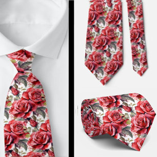 Rode Rozen Klassieke Formele Halsband Stropdas