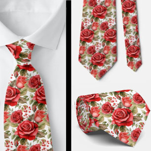 Rode Rozen Klassieke Formele Halsband Stropdas