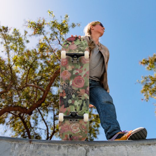Rode rozen kunst skateboard (Buiten 1)