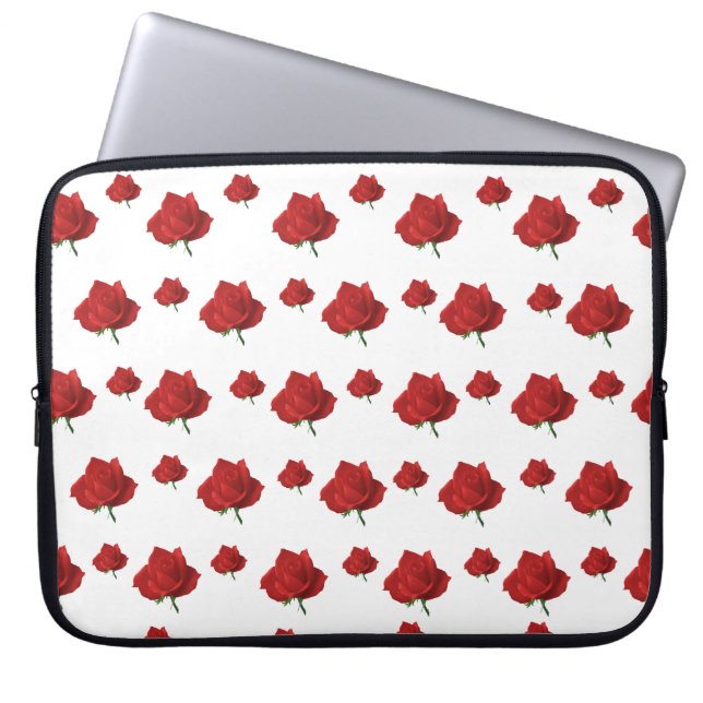 Rode rozen laptop sleeve (Voorkant)