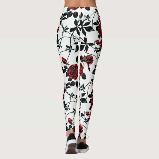 Rode rozen. leggings (Achterkant)