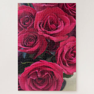 Rode rozen legpuzzel