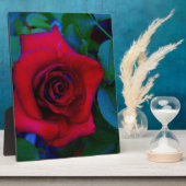 Rode rozen met blauwe tinten fotoplaat (Zijkant)