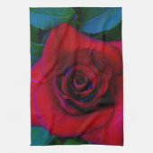 Rode rozen met blauwe tinten theedoek (Verticaal)