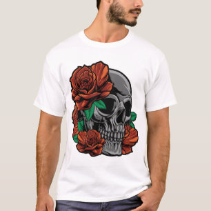 Rode rozen met een tuinvloer van de schedeltuin t-shirt