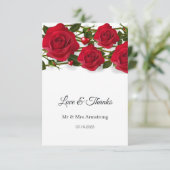 Rode rozen met hart Trouwen Bedankt (Staand voorkant)