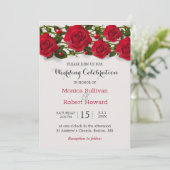 Rode rozen met harten Weddenschap Kaart (Staand voorkant)