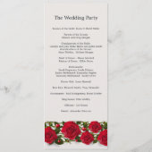 Rode rozen met hartjes Wedding Program Programma (Achterkant)