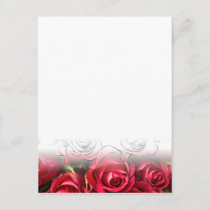 Rode rozen met zwarte contouren briefkaart