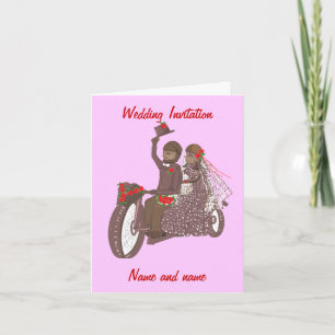 Rode Rozen Motorrijder, of Motor Trouwkaarten