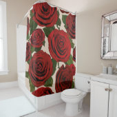 Rode rozen. Naadloze florale achtergrond. Douchegordijn (In situ)