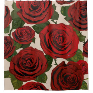 Rode rozen. Naadloze florale achtergrond. Douchegordijn