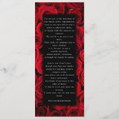 Rode Rozen Nep Zilver Zwart Luxe Trouwen  Menu (Achterkant)