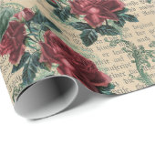  rode rozen - Nieuwsveren - Kerstmis Cadeaupapier (Rol Hoek)