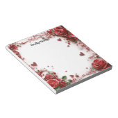 Rode rozen notitieblok (Schuin)
