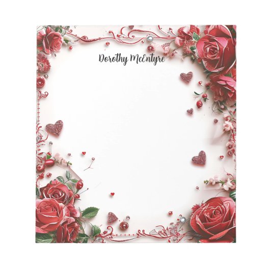 Rode rozen notitieblok (Voorkant)