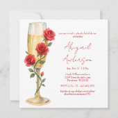 Rode rozen op bruidsmeidenavond Champagneplein Kaart (Voorkant)