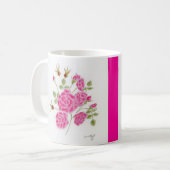 Rode rozen op een mok. koffiemok (Voorkant links)