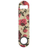 Rode Rozen op Faux Gold Monogram Speed Flessenopener (Achterkant)